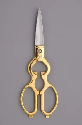 25152 金 鹿 工 具 製 作 所 953531005258 Japanese Stainless Steel Kitchen Scissors Detachable Gold