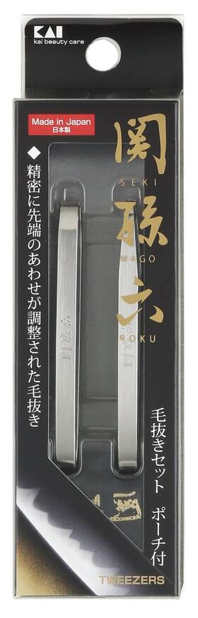 関 孫 六 000hc1834 Kai Seki Magoroku Tweezers Set With Pouch Hc1834 By