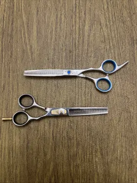 A2z Scilab 686797867998 Set Of 2 Hair Thinning Scissors Texturing Teeth Shears Salon Razor Edge Scissor