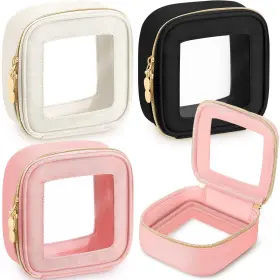 Smo-abbylike-2690 Abbylike 3 Pcs Clear Makeup Bags Travel Cosmetic Organizer Case Nylon Toiletr