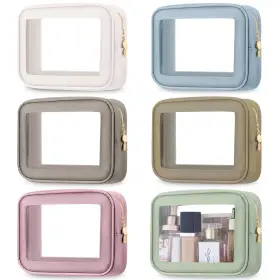 Smo-abbylike-3456 Abbylike 6 Pcs Clear Makeup Bags Travel Nylon Morandi Toiletry Bag Bulk