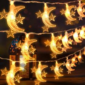 Acelist Gz-lt507y Ramadan And Eid Star Moon String Lights 40 Led 20ft Decorative