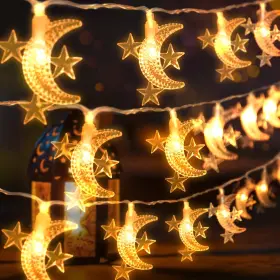 Gz-lt507y Acelist Ramadan And Eid Star Moon String Lights 40 Led 20ft Decorative