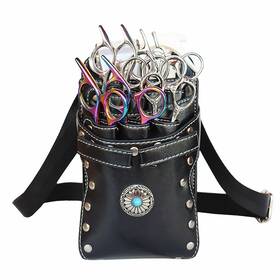 Adorila 782806780576 Hairdresser Scissor Bag Leather Salon Barber Hairdressing Waist Pouch