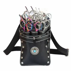 Adorila 782806780576 Hairdresser Scissor Bag Leather Salon Barber Hairdressing Waist Pouch