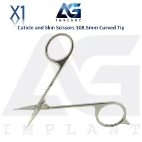 Ni-kd43 Ag Cuticle Scissors 108.5mm Stainless Steel Curved Tip Blade 22.5mm Nail Care