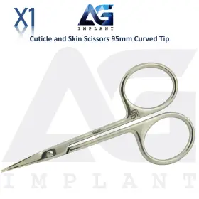 Ni-kd707 Ag Cuticle Scissors 95mm Stainless Steel Classic Curved Tip Blade 22.5mm Nail Care