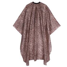 Aihopesto 20240122 Waterproof Leopard Hair Cutting Cape - 64 Inch X 56 Salon With Adjustable N