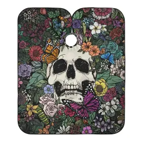 G27353363 Alaza Vintage Skull Flowers Barber Cape For Men Women Waterproof Haircut Apr