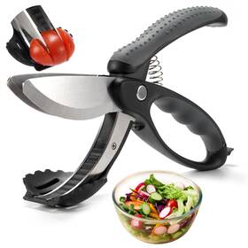 Alexphy Alex98 Salad Scissors With Double Blades Lettuce Chopper For Chopped Black