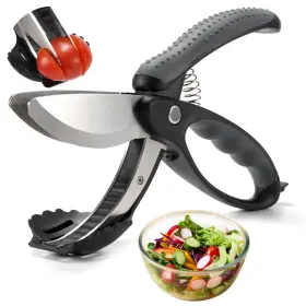 Alex98 Alexphy Salad Scissors With Double Blades Lettuce Chopper For Chopped Black