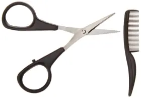 5111704 Allary Mens Beard And Mustache Scissors Mini Comb Trimming Kit 2 Piece Set