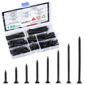 Screws-03 Aoeui Wood Screws Assortment Kit 150 Pcs For Drywall 8 Sizes Phillips