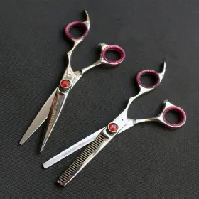 Art6148-art6150 Asami 2 Pc Pro Hair Cutting And Thinning Japanese Steel Scissors - 6148-6150