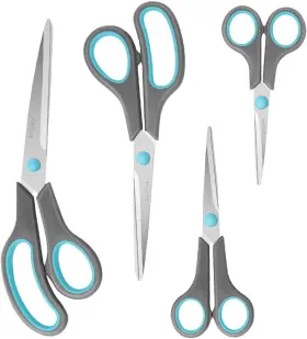 Asdirne 445054188169 Scissors Set Of 4 Premium Stainless Steel Razor Blades Ergonomic Semi-soft Rub