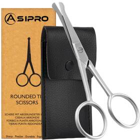 Asipro 726667942568 Nose Hair Scissors For Men And Women With Pouch - Rounded Tip Blunt Sciss