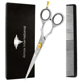 Atmax International 195893106950 Hair Scissors With Comb - Professional Barber Cutting Scissor