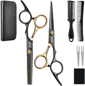 Auliky 765021832671 Hair Cutting Scissors Shears Kits 8 Pcs Professional Hairdressing Se