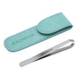 Ausomtek Brtw-sss-96wdqp Beard Tweezers White Hair Plucking Stainless Steel Fine Remo