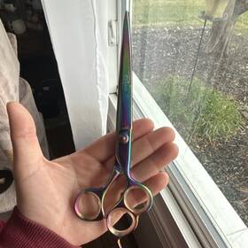 Aussie Dog Visible On One Shear Ps60 Lot Of 8 Salon Scissors And Shears Adjustable Tension Knob