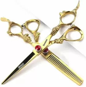 Axemoore 750958248336 6 Inch Professional Hairdressing Scissors Set Hair Clipper/family Stainless