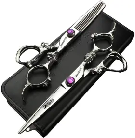 Axemoore 750958248350 6 Inch Professional Hairdressing Scissors Set Hair Clipper/household Stainless S