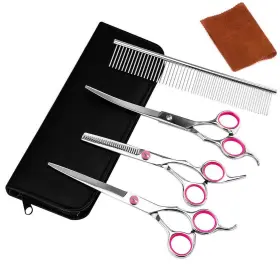 Azddur 192817176587 Pet Dog Grooming Scissors Set 4 Pcs Stainless Steel Professional T