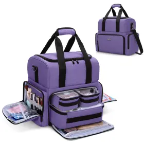 Bs03202 Bafaso 2 Layers Large Travel Makeup Bag With 3 Inner Removable Pouches Hair