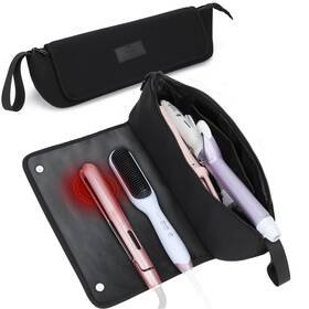 Baqraxia Dysk-bk-da14 Travel Essentials Neoprene Hair Style Tools Bag With Fireproof Mat For Flat Or C