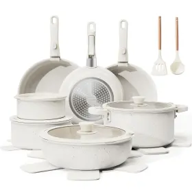 Bz107 Bazova 22-piece Pots And Pans Set Non Stick With Removable Handles Cerami... Fast Ship