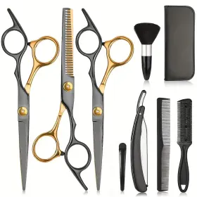 Bbtee 705353704284 14pcs Hair Scissor Professional Set Stainless Steel Barber Supplies Cutting Thin