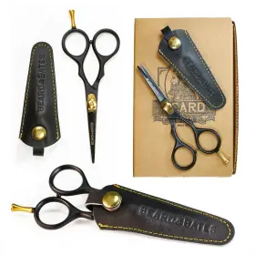 1878 Beard & Bates 739235343588 Black Label Shears Premium Grooming Scissors With Holster For Beards A