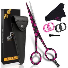 Beauticone Hcs-pflower-05 Hair Cutting Scissors - High Carbon Ss 6.5 Inch Professional Barbe