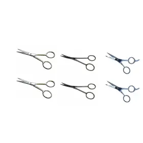 Belle Draft 196852621842 Mustache Scissors 6 Piece Set - 2 Straight 4.7 Inches Each