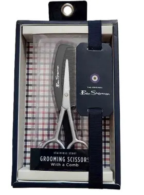 Ben Sherman 849525066975 Stainless Steel Grooming Scissors With Comb New In Box