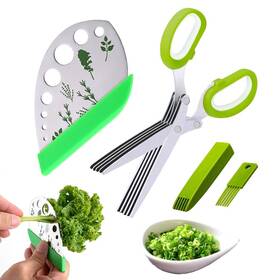 Benekiy 883343647695 Scissors Herb Stripper Tools Kits 5-blades Stainless Steel W