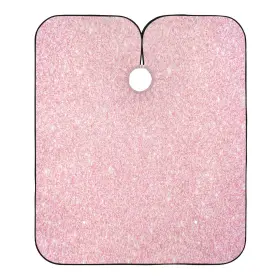 C06d20021 Blueangle Pink Glitter Texture Barber Cape Waterproof Salon Hairdresser With Adjus