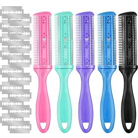 Boao Boao-combs-c8711 5 Pieces Dual-sided Cutting Scissors 20 Razors And Thinning Comb With Dou