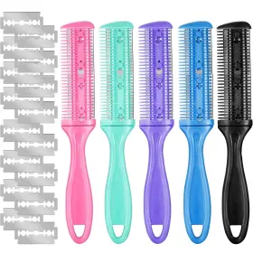 Boao-combs-c8711 Boao 5 Pieces Dual-sided Cutting Scissors 20 Razors And Thinning Comb With Dou
