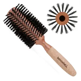 B-c4xxx-brush Bombshell Birchwood And Cork Covered Handle Hairbrush With Boar Bristles Erg