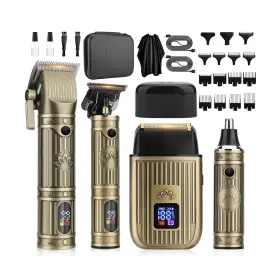 740f Bomxin 037166577626 Hair Clippers For Men Professional T-blade Barber And Tri... Fast Ship