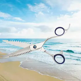Bfbl-6 Bonika Left-handed Fishbone Razor 6 Inch Silver Styling Scissors And Shears