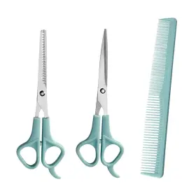 Booge 768502503909 3 Pcs Hair Cutting Scissors Kit Thinning Shears And Stainless Blue