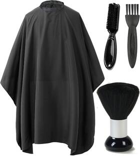 Borogo We-040b# Professional Hair Cutting Cape With Neck Duster Brush Adjustable Salon Closu