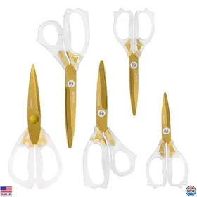 U-u5c Brand Uaugulft Acrylic Kitchen Scissors Set - 5-piece With Titanium Blades And Ergonomic Handles