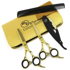 Mzs-01 Branded Professional Barber Shears Hair Cutting And Thinning Scissors Hairdressing Set 6 Inch