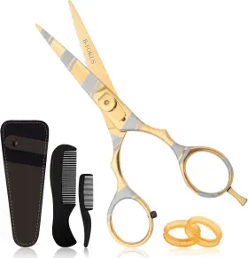 Bf-bss-6655 Branded01 5.5 Inch Durable Beard And Mustache Scissors Black German Stainless Steel Sci