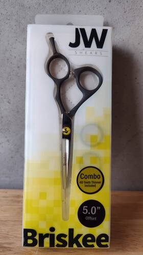 Briskee 862342 Jw Shears 5.0 Inch Offset Combo With 40 Teeth Thinner And Case Included New