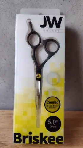 862342 Briskee Jw Shears 5.0 Inch Offset Combo With 40 Teeth Thinner And Case Included New