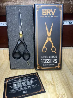 Brvss004 Brv Men Professional German Steel Hammer Forged Mustache And Beard Scissors - 5.5 Inch